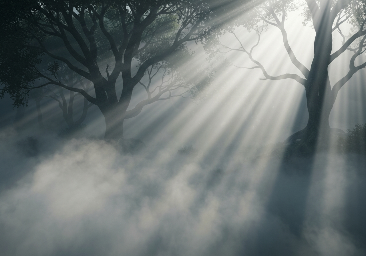 Foggy fantasy forest key art