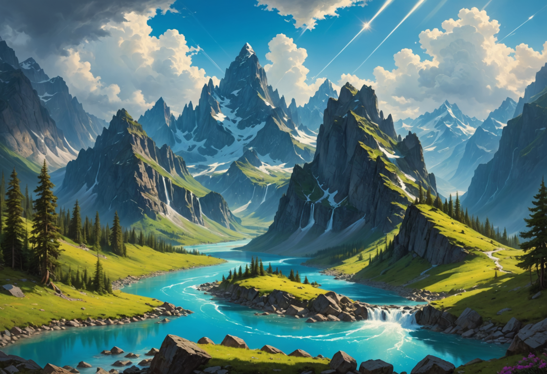 Majestic Peaks of Dawn