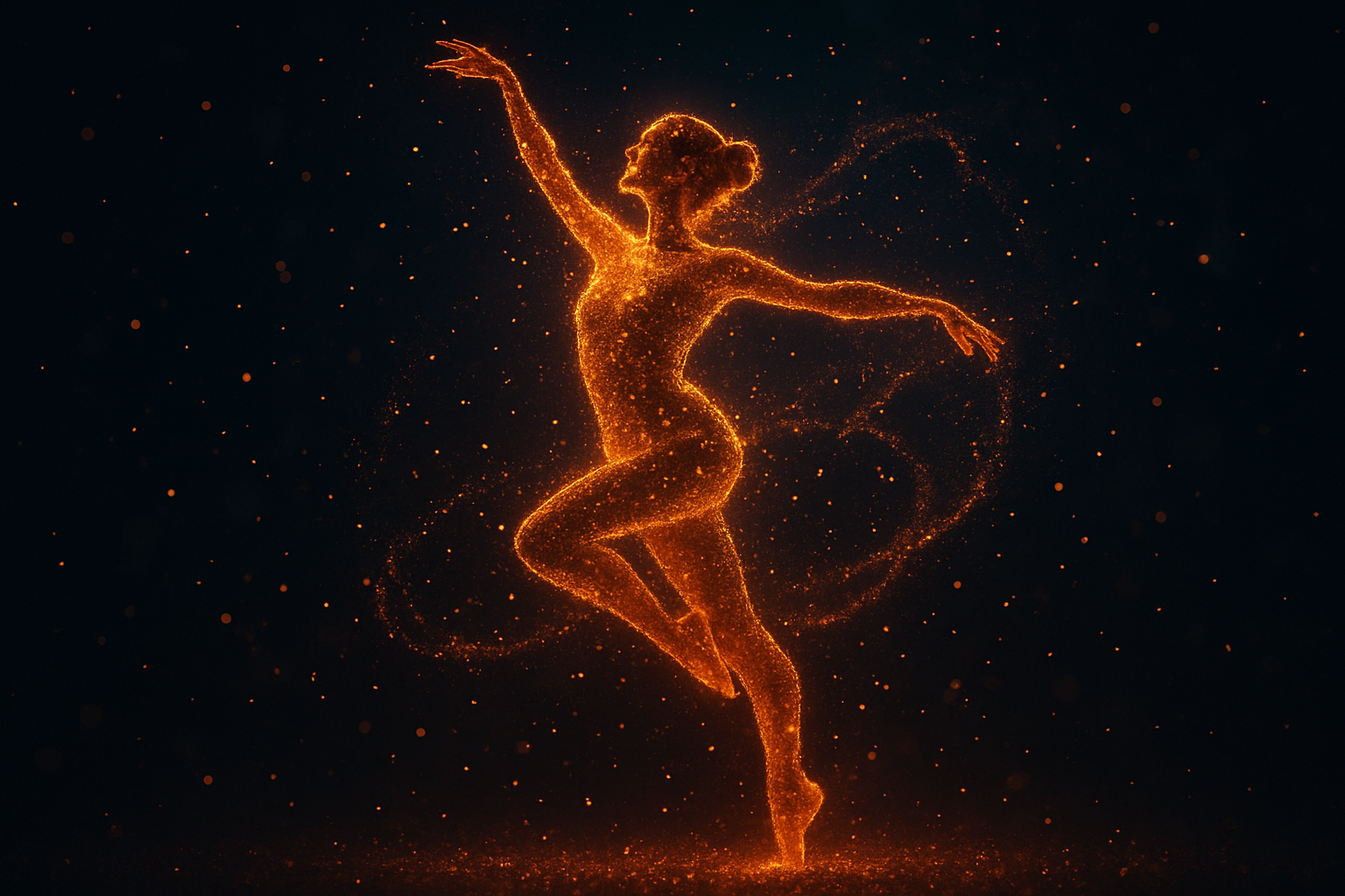 Glowing Particles Dance