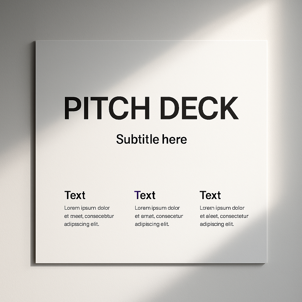 Minimalist Pitch Deck Slide