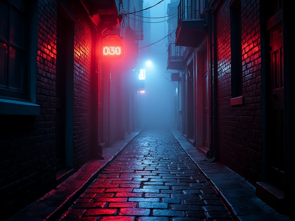 Moody Alleyway After Rain