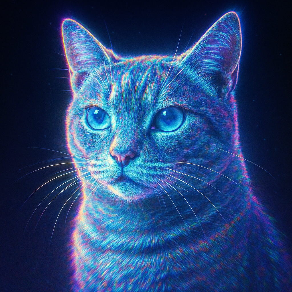Holographic Cat Meme