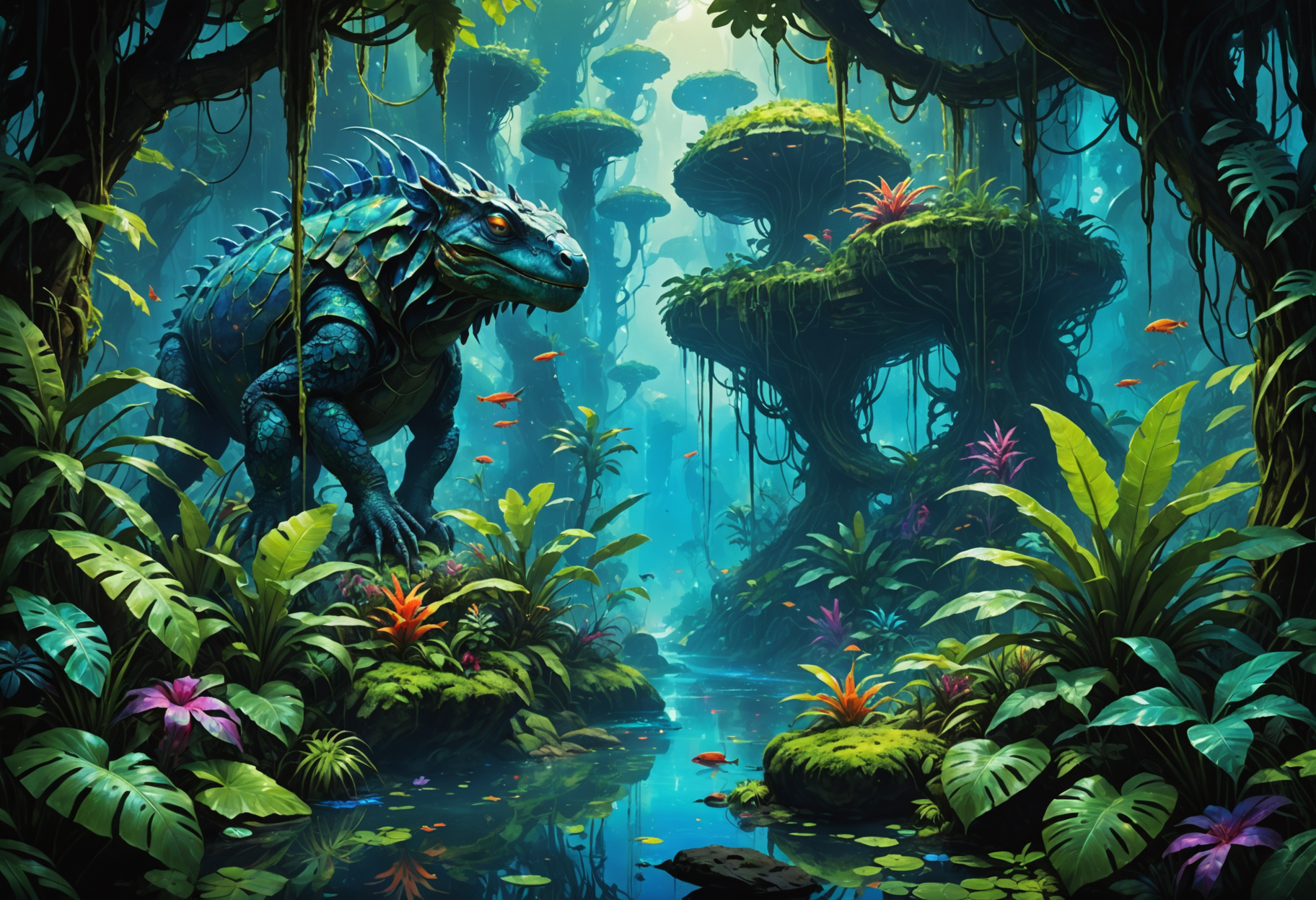 Bioluminescent Alien Jungle